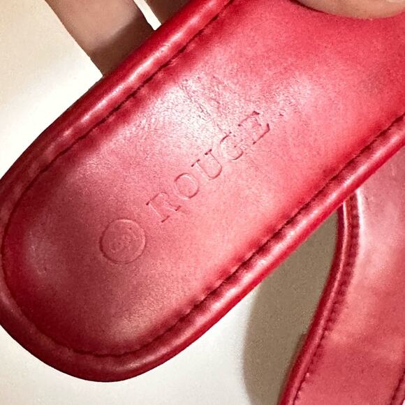 Rogue Vintage Red Leather Braided Slides Sz 9 - Picture 6 of 7